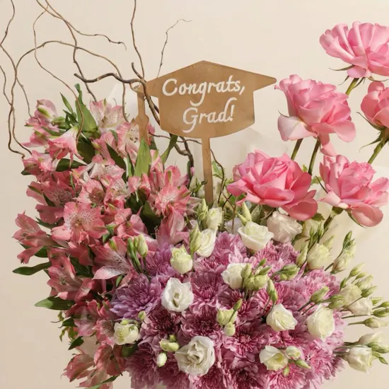 Pink Graduation Joy Flower Box
