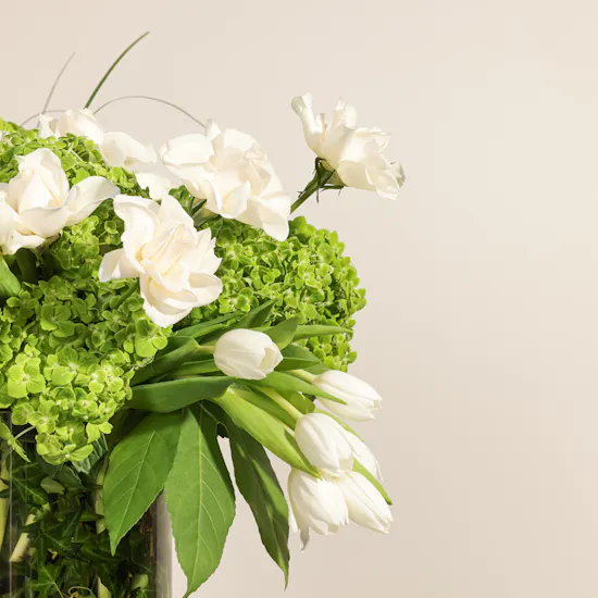 Green and White Garden Vase