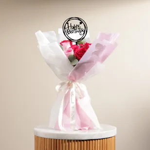 Happy Birthday Pink Rose Bouquet