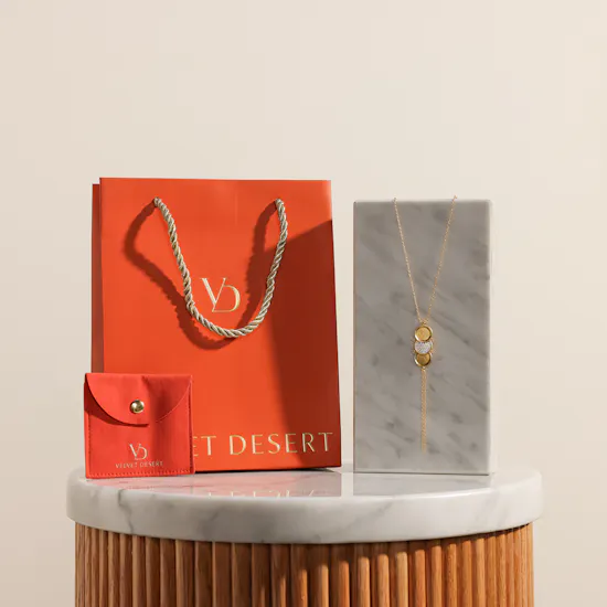 Velvet Desert Sabika Tri-Coin Hand Gold Plated Chain