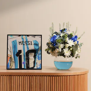 Messi Signed Art Piece | Pure Delight Flowers Vase