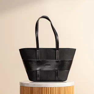 Minilet Leather and Canvas Tote | Black
