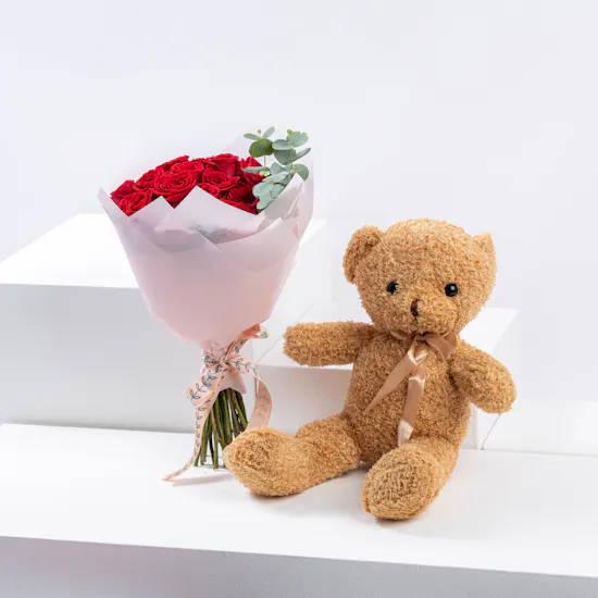 Floward Medium Teddy Bear | Language of Love