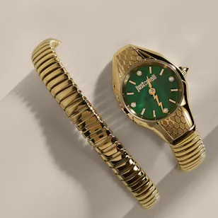  Just Cavalli Vivace Gold Snake Women's Watch