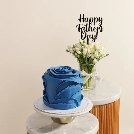 Floward Blue Flower Cake | Glam Father’s Day Flowers