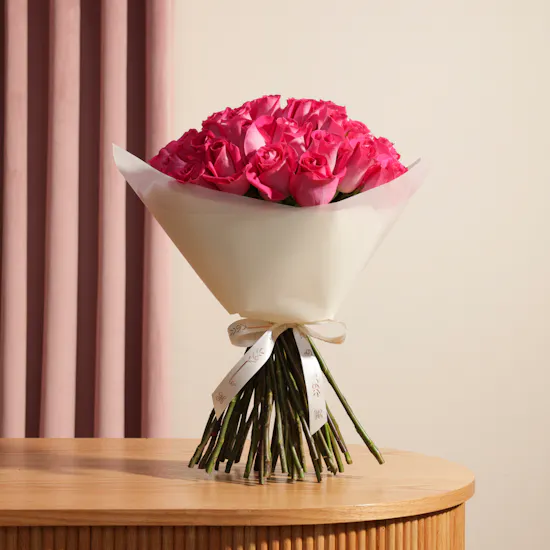 Charming Fuchsia Roses Bouquet