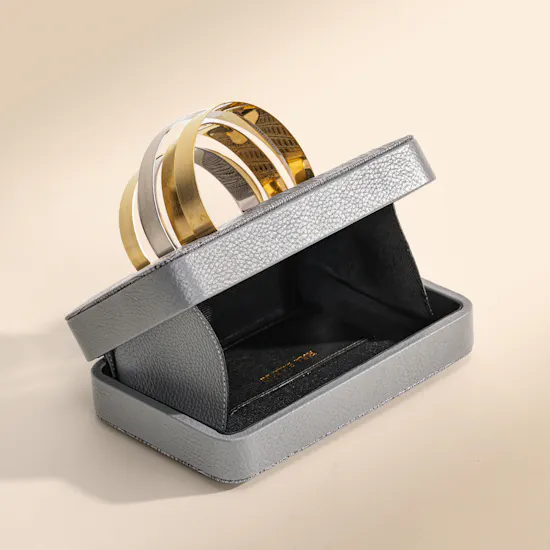 Rula Galayini The Coil Grey Lizard-Print Cuffbox Clutch