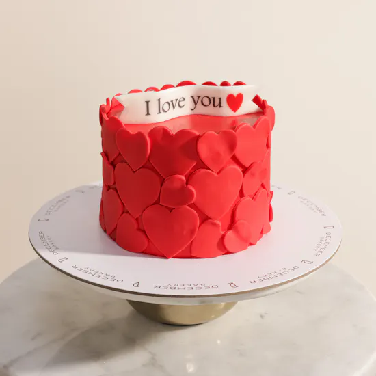 December Cake Red I Love You Cake