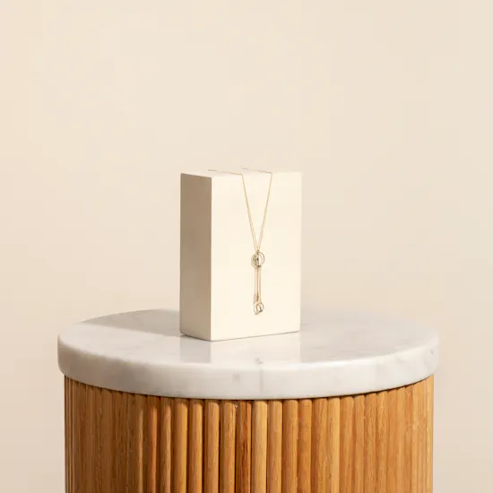 Siran by Iram Half Moon Gold Necklace | Rose Beauty Vase