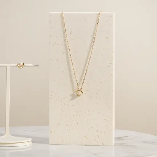 Pandora Pavé Circle & Pearl Stud Earrings and Necklace Set