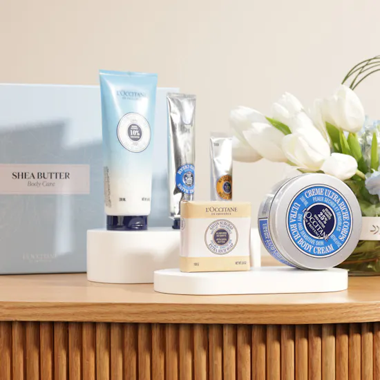 L'Occitane Shea Butter Body Care Set | Flower Vase