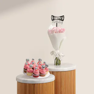 Floward Mixed Disco Balls Cupcakes | Happy Birthday Flower Bouquet Floward Mixed Disco Balls Cupcakes | Happy Birthday Flower Bouquet