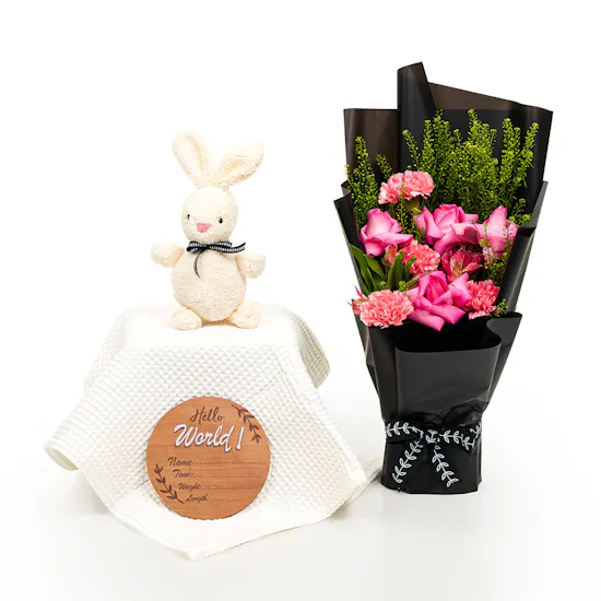 Cozy Bunny Basket | Flowers Bouquet