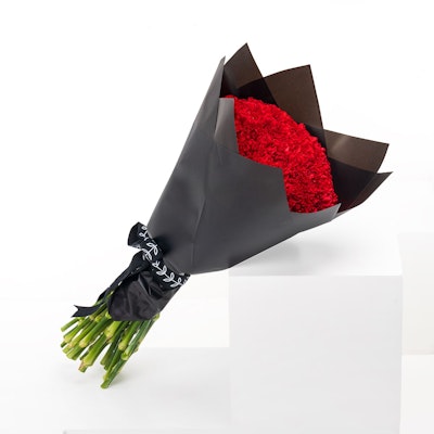 25 Red Carnations | Black Wrap