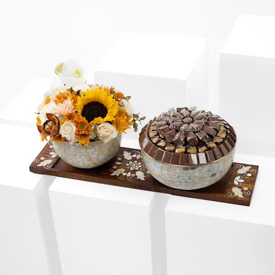 Opera Wooden Chocolate Tray | Sunflower