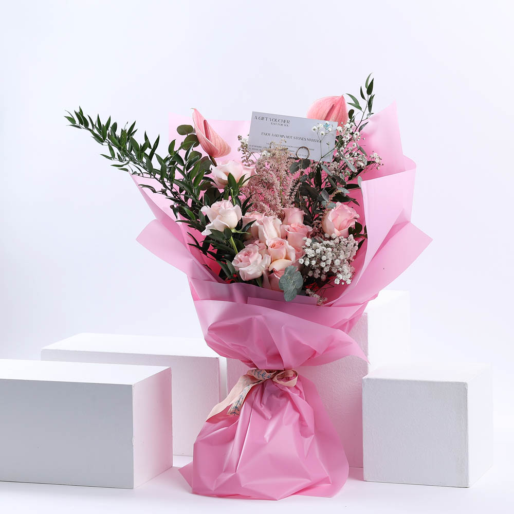 Sparadise Hot Stone Massage Voucher | Pinkish Bouquet 