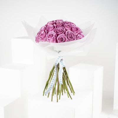 35 Purple Roses Hand Bouquet