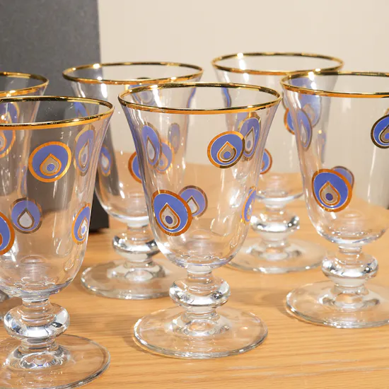 Dimlaj Gold Charm Glass Stemware Set