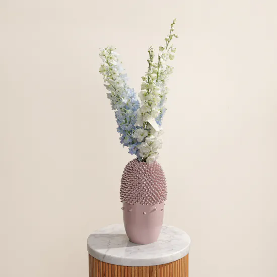 Sculpted Serenity Delphinium Vase