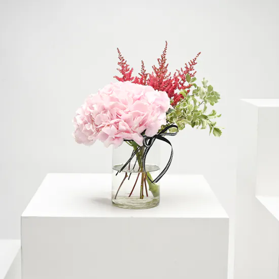 Hydrangea & Astilbe | Glass Vase