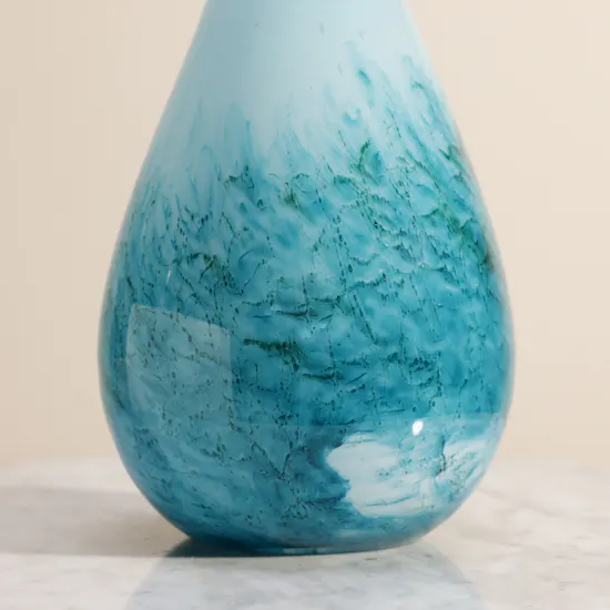 Floward Turquoise Teardrop Glass Vase