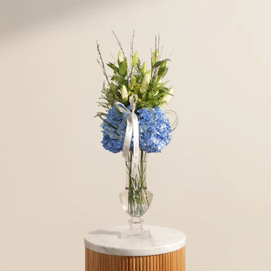 Azure Celestial Flower Vase