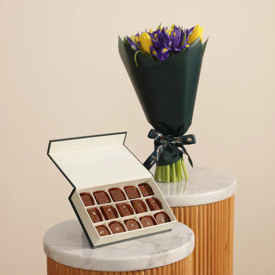 Floward Chocolates Box | Winter Essence Flowers Bouquet