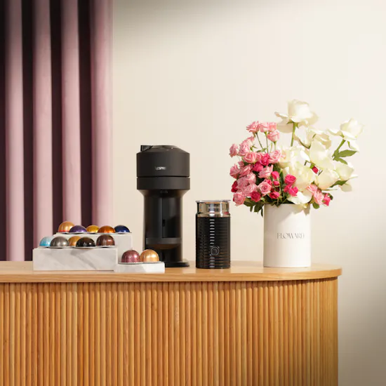 Nespresso Vertuo Next Coffee Machine & Aeroccino Frother Bundle | Flowers Box