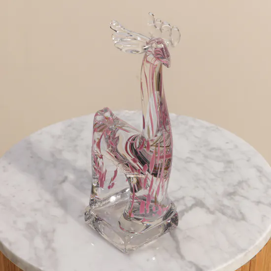Floward Glass Giraffe Crafts Vase | Pink
