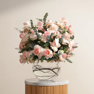 Enchanting Blush Rose Vase