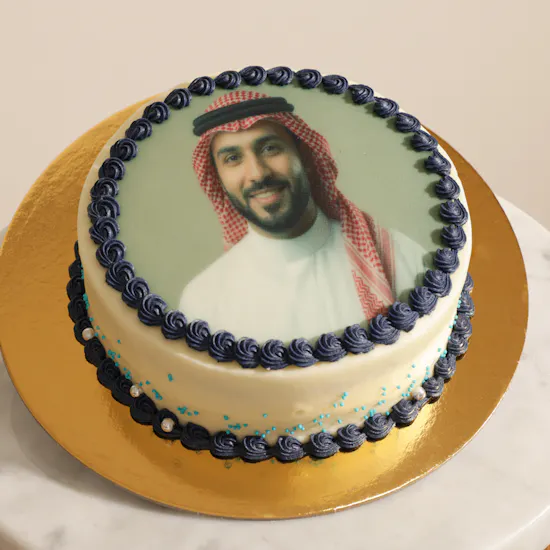 Floward Personalized Photo Chocolate Blue Cake