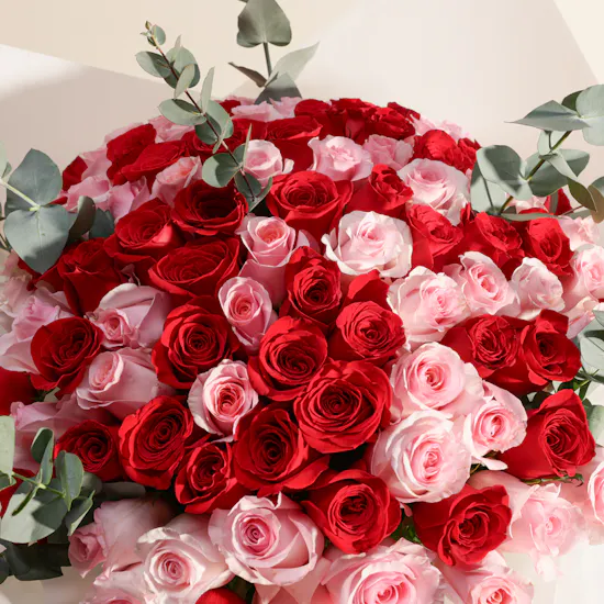 Delightful Hearts Rose Bouquet | 100 Flowers