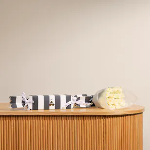 Shan Shal Bonbon Chocolate Box | White Rose Bouquet