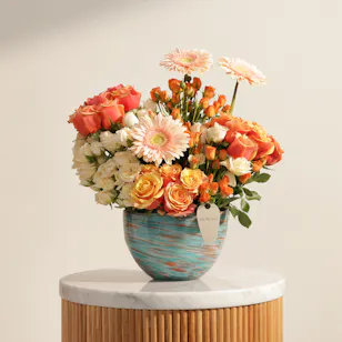 Peach Celebration Flower Vase