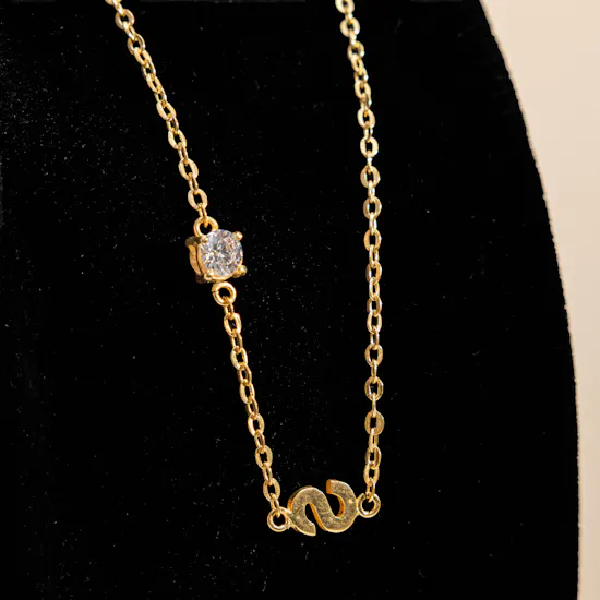 Hrh Letter S Gold Plated Necklace