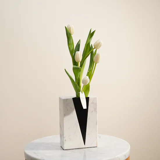 Vibrant Grace White Tulip Vase