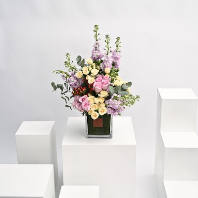 Floral Fusion | Square Vase