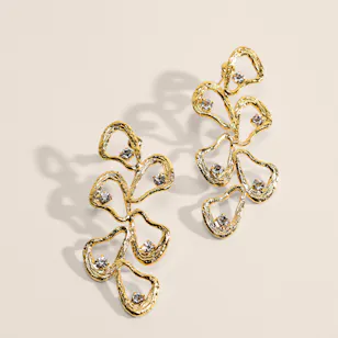 Lynyer Gold-plated Celestial Explosion Drop Earrings 