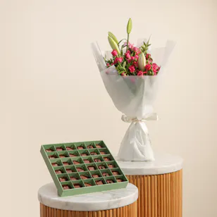 Abucci Chocolate Box | Sunny Delight Flowers Bouquet 