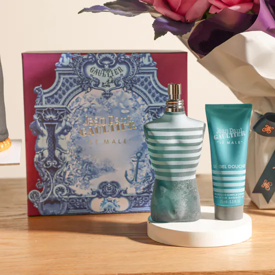 Jean Paul Gaultier Le Male Gift Set | Cheerful Graduation Cake and Flowers