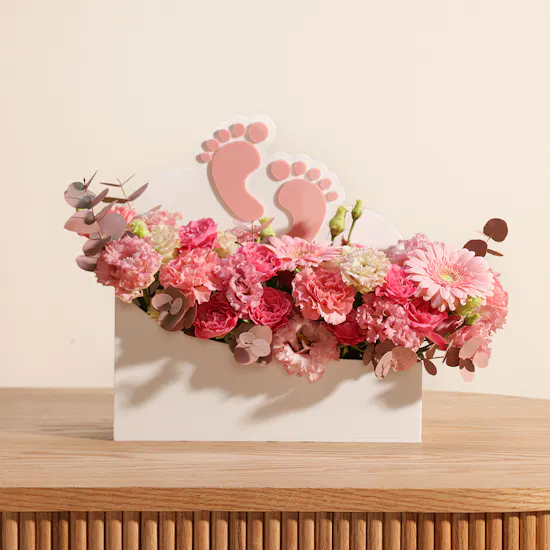Floward New Baby Girl Cake | Blooms Tray