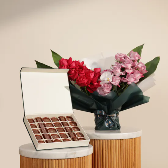 Floward Impressive Chocolate Medium Box | Magical Beauty Flower Bouquet