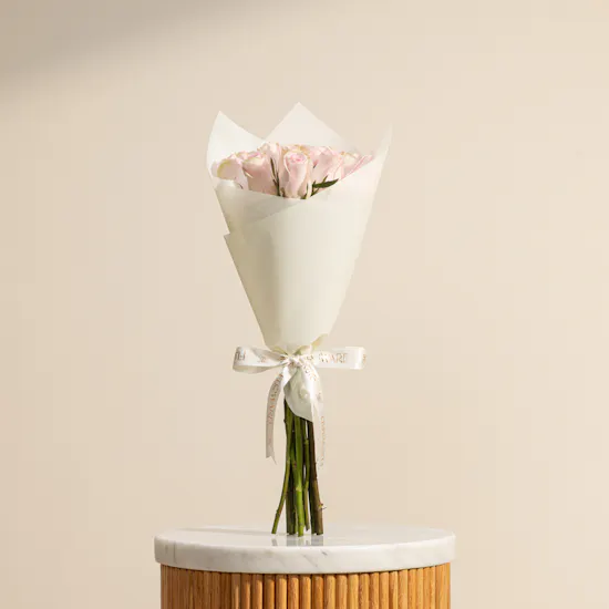 Elegant Pink Roses Bouquet | 12 Roses