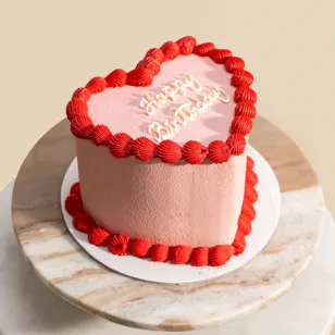 Nino's Bakery Happy Birthday Pink Heart Cake