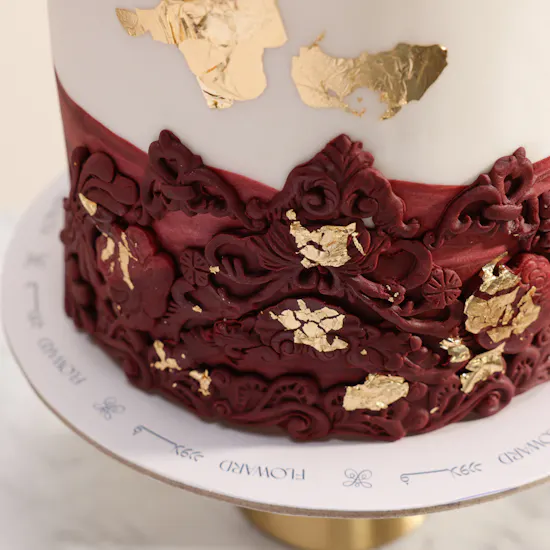 Floward Floral Burgundy Ombré Birthday Cake