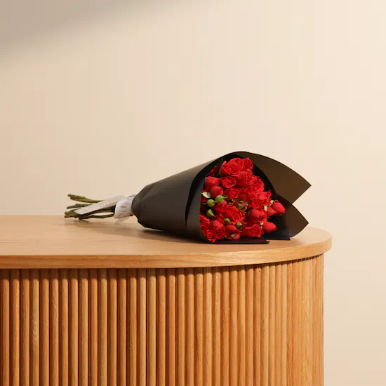 Elegance Red Baby Rose Bouquet | 12 Flowers