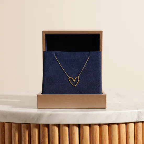 Midad Open Heart Gold Necklace