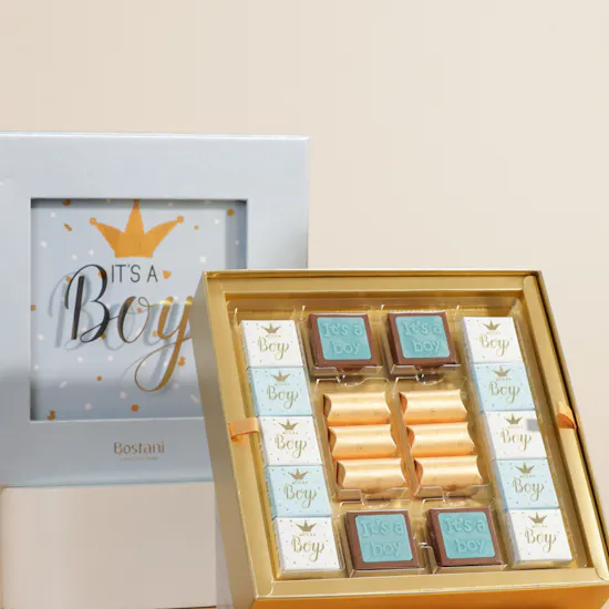 Bostani It's A Boy Chocolate Box | Joyous Flower Bouquet