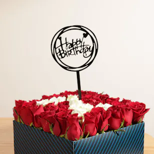 Customizable Birthday Letters Rose Box 