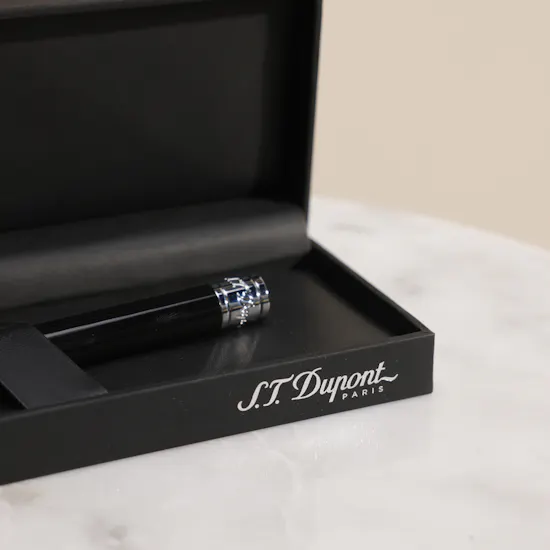 S.T. Dupont Initial Black and Chrome Ballpoint Pen